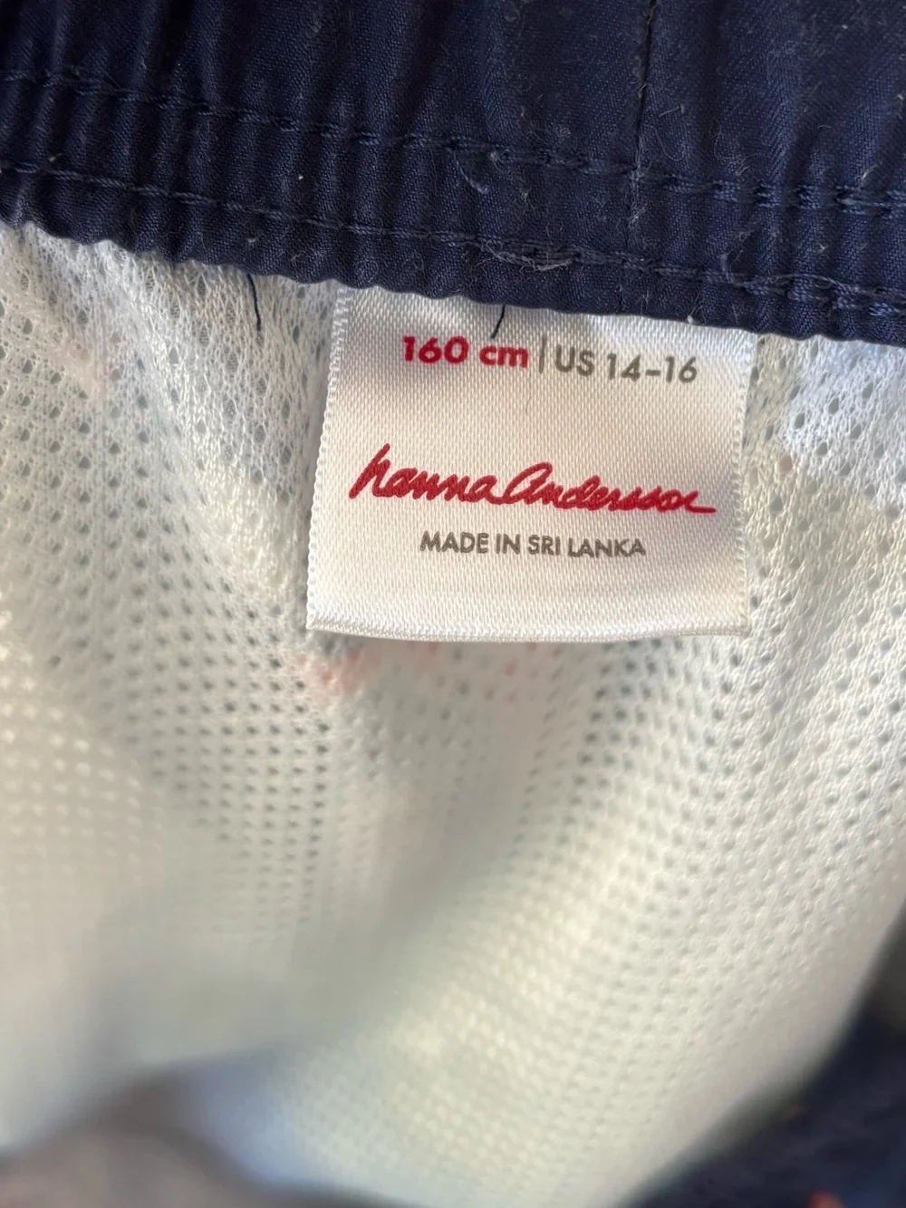 Hanna Anderson Navy Blue Swim Trunks Shorts Nautical Boats Lighthouse Beach Pool